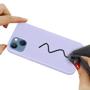 Силиконов калъф Anti-scratch за iPhone 14, Светло лилав 4