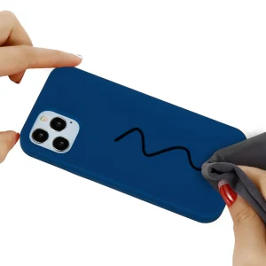 Anti-scratch Silicone Case for iPhone 13 Pro Max, Dark Blue 4