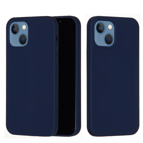 Силиконов калъф Anti-scratch за iPhone 13, Тъмно син 2