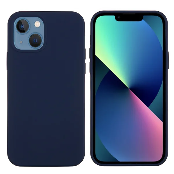 Силиконов калъф Anti-scratch за iPhone 13, Тъмно син 1