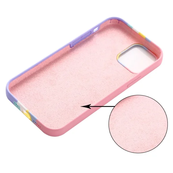 Silicone case for Iphone 14 Plus, pink rainbow 2