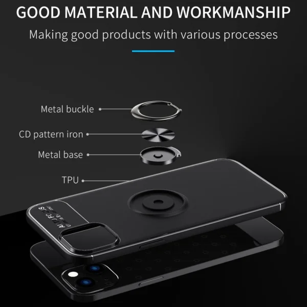 Силиконов калъф Ring Magnetic за iPhone 14 Plus, Черен 4
