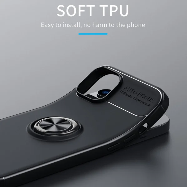 Силиконов калъф Ring Magnetic за iPhone 14 Plus, Черен 6