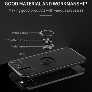 Силиконов калъф Ring Magnetic за iPhone 14 Plus, Черен 4