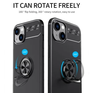 Силиконов калъф Ring Magnetic за iPhone 14 Plus, Черен 5