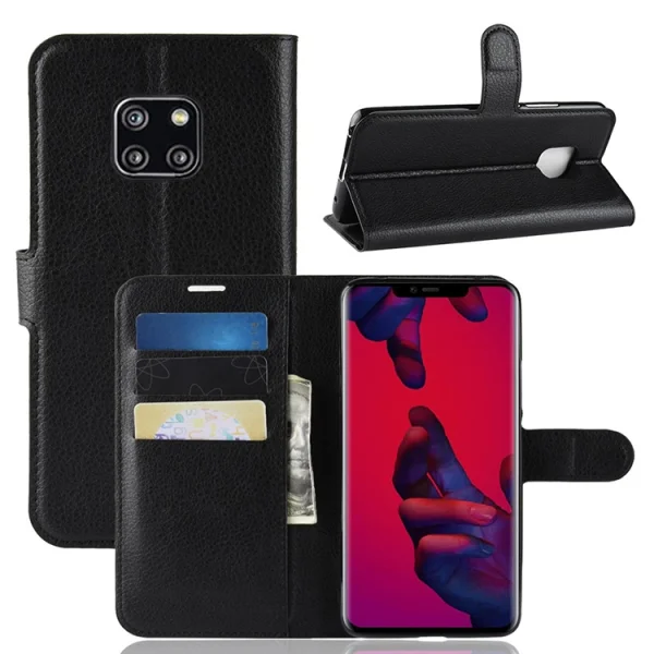 Litchi Flip Case for Huawei Mate 20 Pro, Black 2