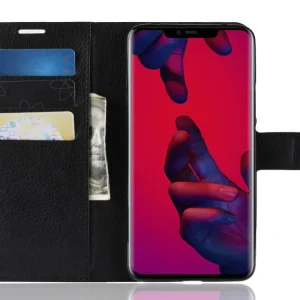 Litchi Flip Case for Huawei Mate 20 Pro, Black 5