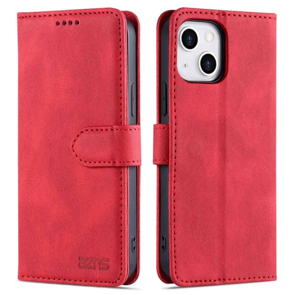Калъф Тефтер AZNS за Iphone 14 Plus, червен 1