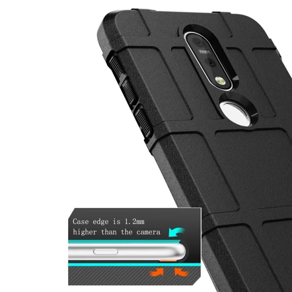 Shockproof Back Cover Grid for Nokia 7.1, Black 2