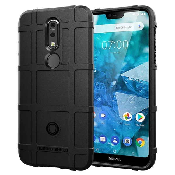 Shockproof Back Cover Grid for Nokia 7.1, Black 3