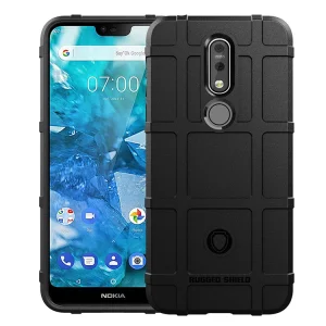 Удароустойчив Гръб Grid за Nokia 7.1, Черен