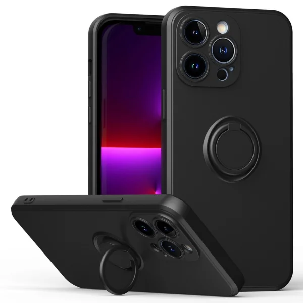 Силиконов калъф Rubberized Ring за iPhone 14 Pro Max, Черен 1