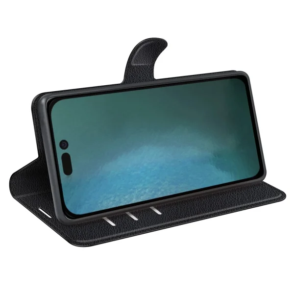 Leather Flip Case for iPhone 14, Black 2