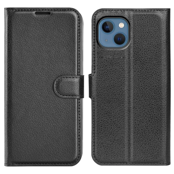 Leather Flip Case for iPhone 14, Black 1