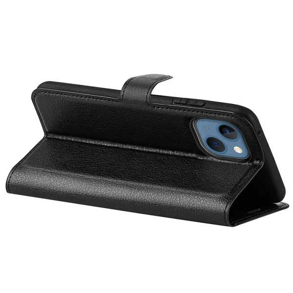 Leather Flip Case for iPhone 14, Black 6