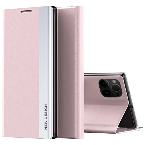 Magnetic Closure Wallet Case for iPhone 14 Pro, Pink 1