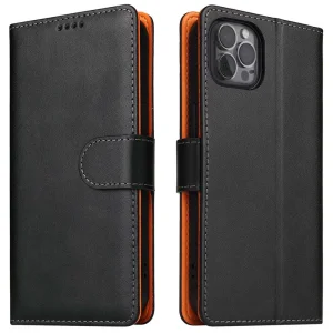 Калъф тефтер за Iphone 14 Pro Max, черен