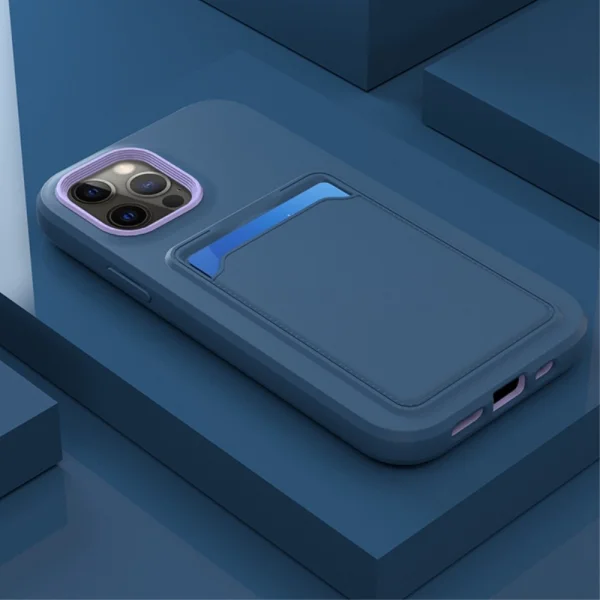 Shockproof Card Holder Case for iPhone 14 Pro Max, Dark blue 3