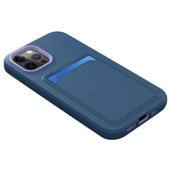 Shockproof Card Holder Case for iPhone 14 Pro Max, Dark blue 2