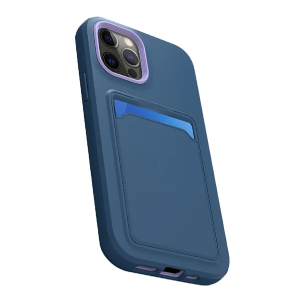 Shockproof Card Holder Case for iPhone 14 Pro Max, Dark blue 1