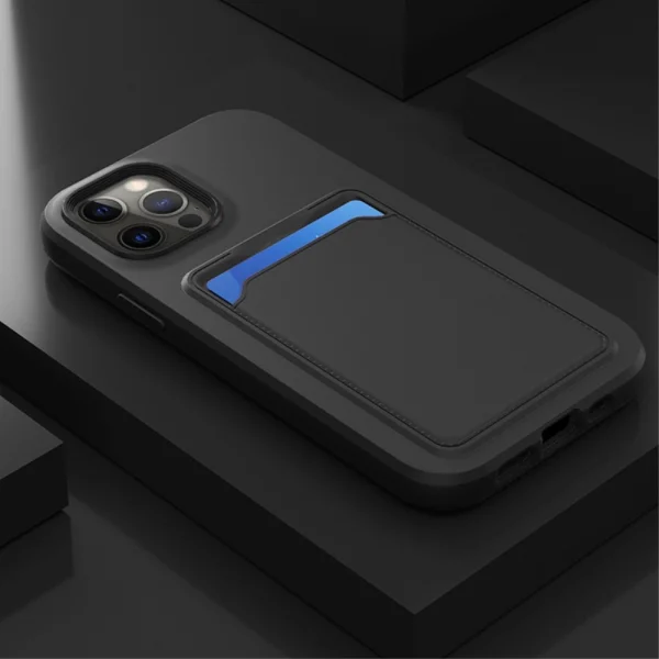 Shockproof Card Holder Case for iPhone 14 Pro Max, Black 3