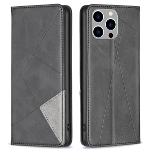 Калъф Тефтер Leather Wallet Stand за Iphone 14 Pro Max, сив