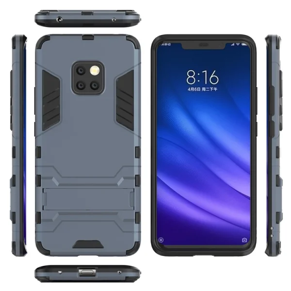 Shockproof Back Cover with Stand for Huawei Mate 20 Pro, Dark Blue 5