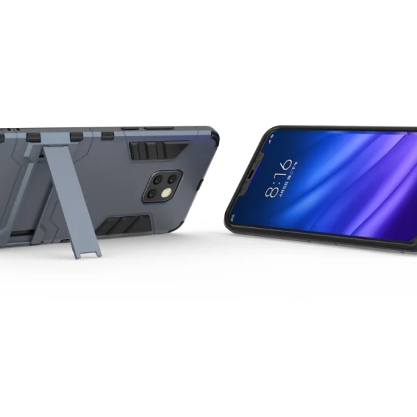 Shockproof Back Cover with Stand for Huawei Mate 20 Pro, Dark Blue 2