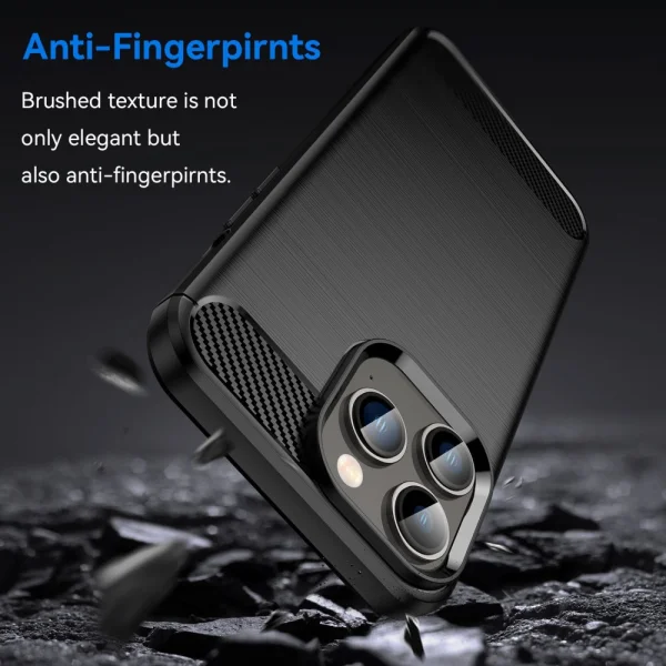Carbon Silicone Case for iPhone 14 Pro Max, black 3
