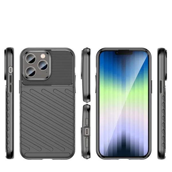 Силиконов калъф Thunder за Iphone 14 Pro Max, Черен 4