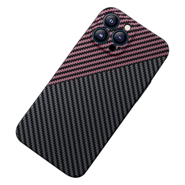 Silicone case FULL Carbon for iPhone 14 Pro, Red- Black 2