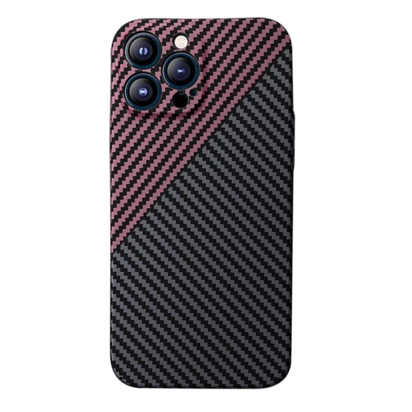 Silicone case FULL Carbon for iPhone 14 Pro, Red- Black 1