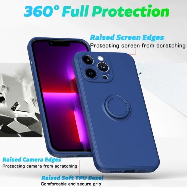Silicone Case Rubberized Ring for iPhone 14 Pro Max, Blue 3