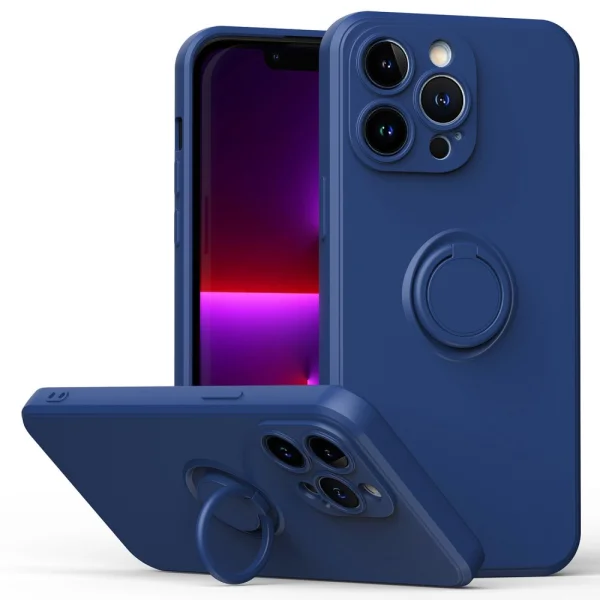 Silicone Case Rubberized Ring for iPhone 14 Pro Max, Blue 1