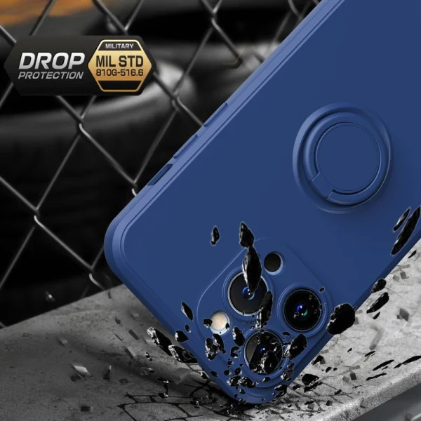 Silicone Case Rubberized Ring for iPhone 14 Pro Max, Blue 5