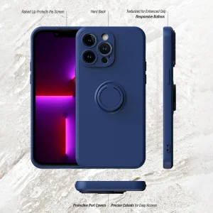 Silicone Case Rubberized Ring for iPhone 14 Pro Max, Blue 6