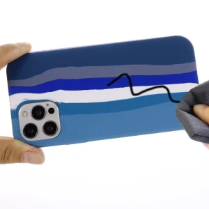 Rainbow Design Silicone Case for iPhone 14 Pro, blue rainbow 4