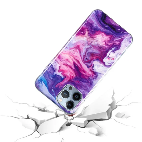 Silicone case Marble for Iphone 14 Pro, purple 3