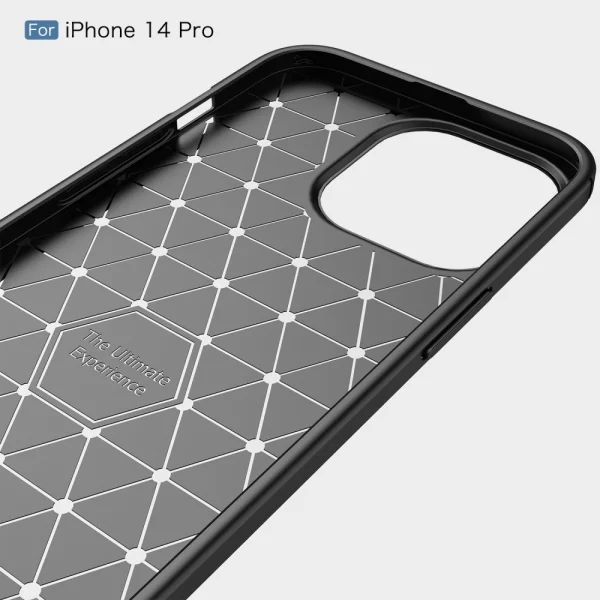 Carbon Fibre Brushed Silicone Case for iPhone 14 Pro, black 6