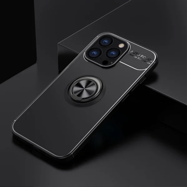 Силиконов калъф Ring Magnetic за iPhone 14 Pro Max, Черен 2