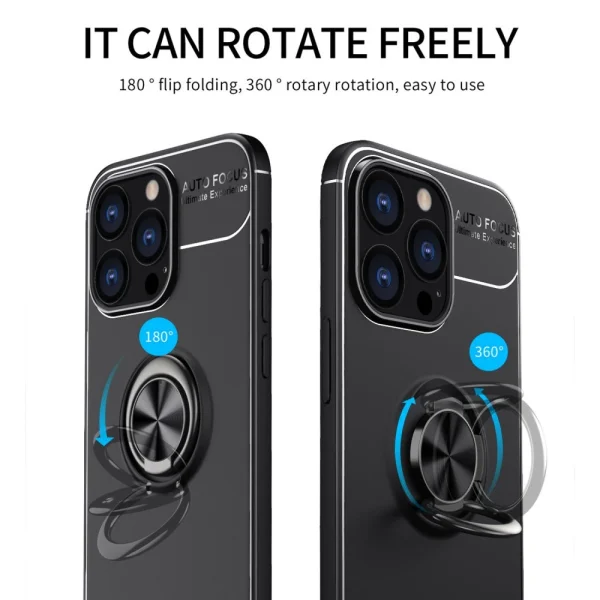 Силиконов калъф Ring Magnetic за iPhone 14 Pro Max, Черен 3