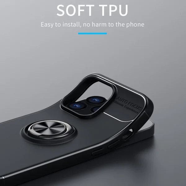 Силиконов калъф Ring Magnetic за iPhone 14 Pro Max, Черен 6