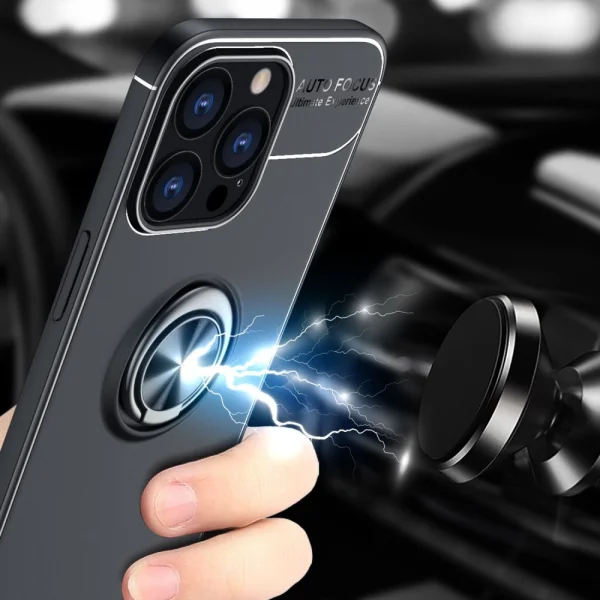 Силиконов калъф Ring Magnetic за iPhone 14 Pro Max, Черен 4