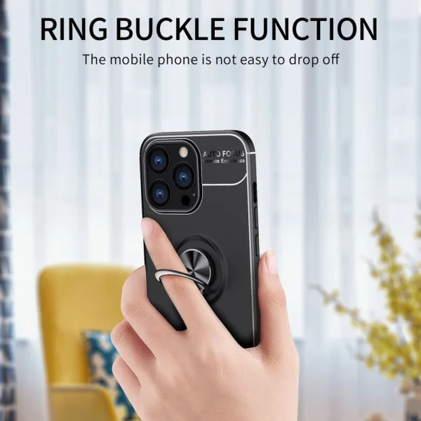 Силиконов калъф Ring Magnetic за iPhone 14 Pro Max, Черен 5