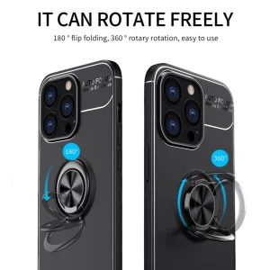 Силиконов калъф Ring Magnetic за iPhone 14 Pro Max, Черен 3