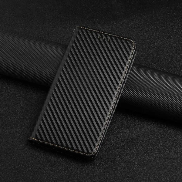 Калъф Тефтер Carbon Fiber за Iphone 14 Pro Max, черен 5