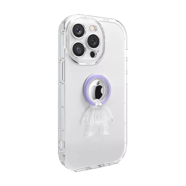 Spaceman Silicone Case with Ring for iPhone 14 Pro, Purple 2