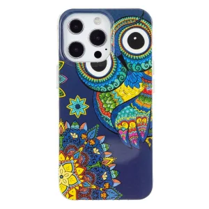 Силиконов калъф за iPhone 14 Pro Max, фосфоресцентен, Бухал