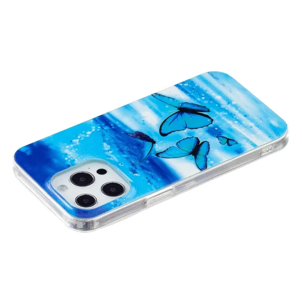 Silicone case for iPhone 14 Pro Max, phosphorescent, Butterflies 2