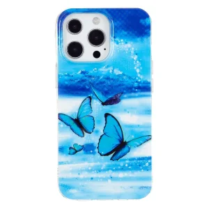 Силиконов калъф за iPhone 14 Pro Max, фосфоресцентен, Пеперуди